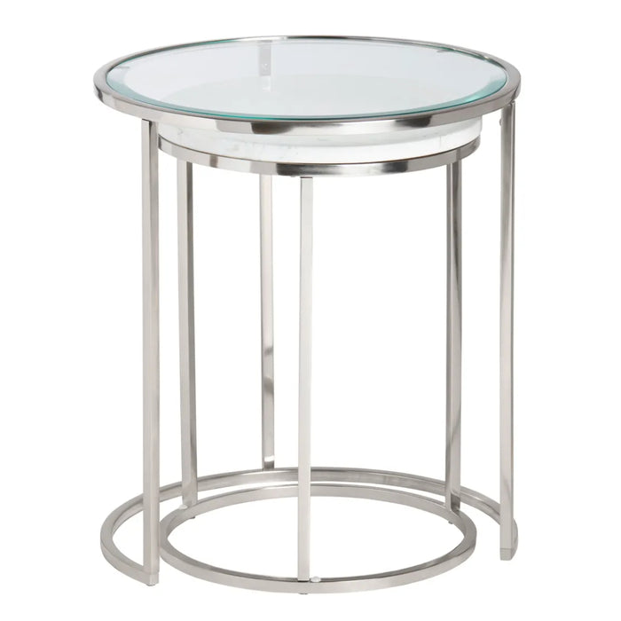 Nesting Silver Accent Table