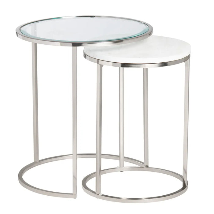 Nesting Silver Accent Table