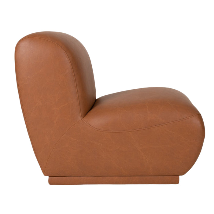 Brown Armless Accent Chair