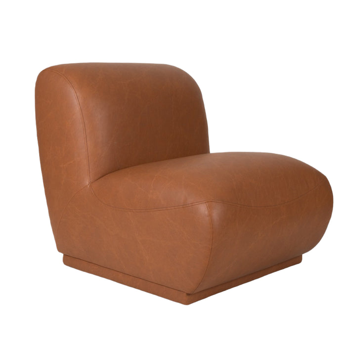 Brown Armless Accent Chair