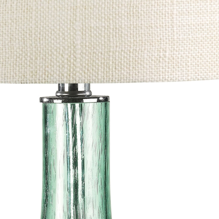 Clear Glass Green Table Lamp