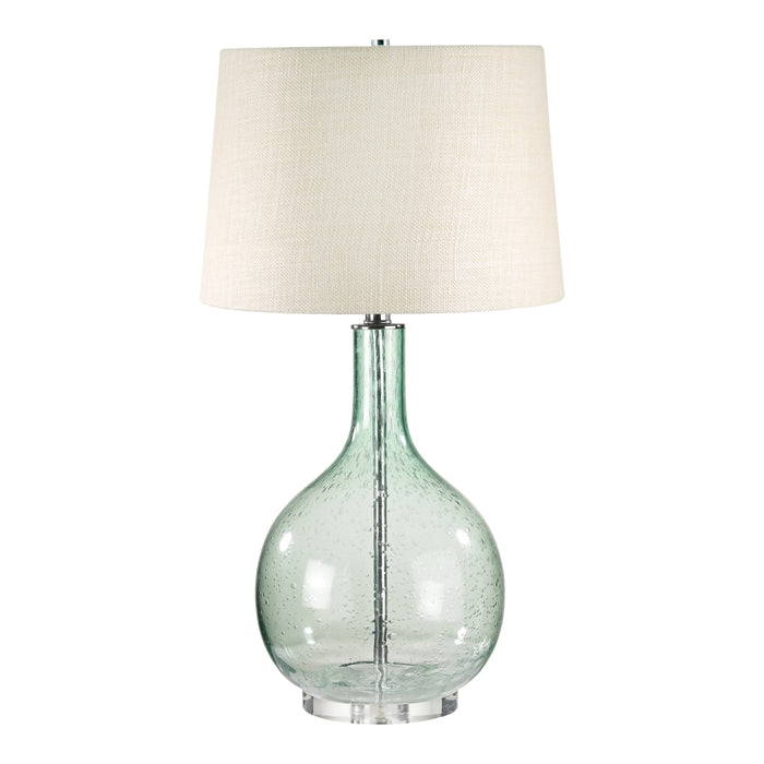 Clear Glass Green Table Lamp