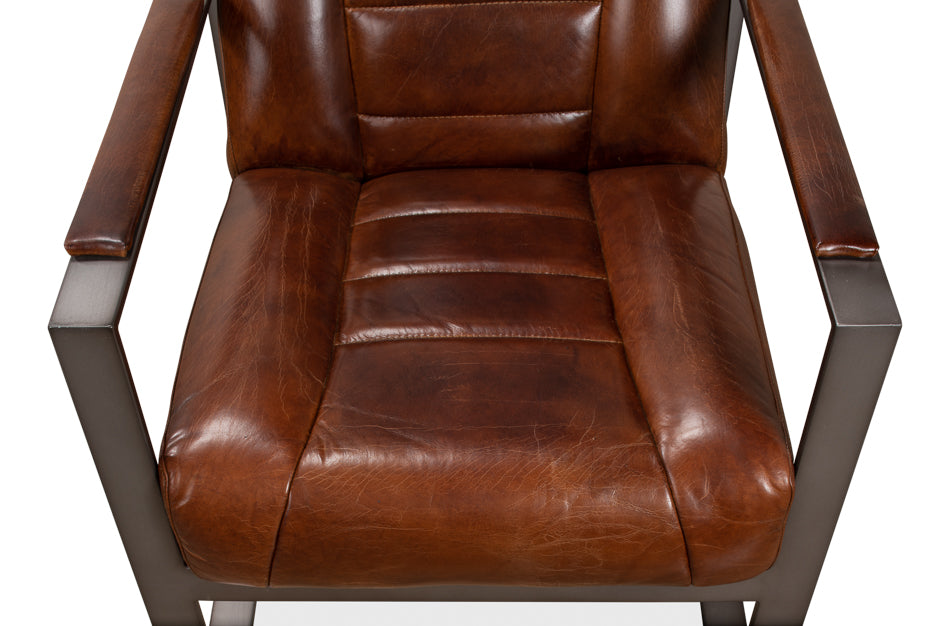 Vintage Havana Leather Arm Chair