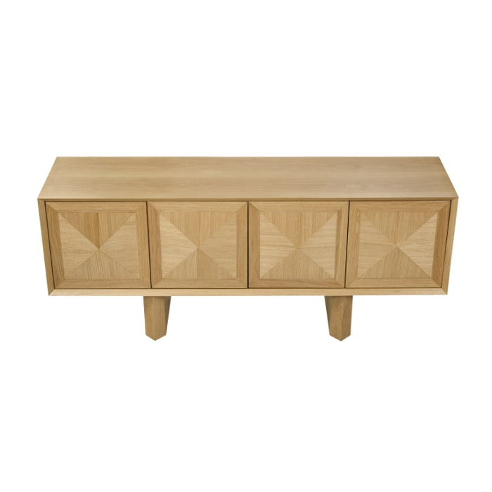 4-Door Blonde Oak Cabinet