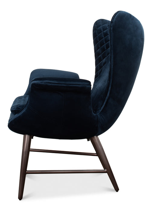 Blue Velvet Upholstered Chair