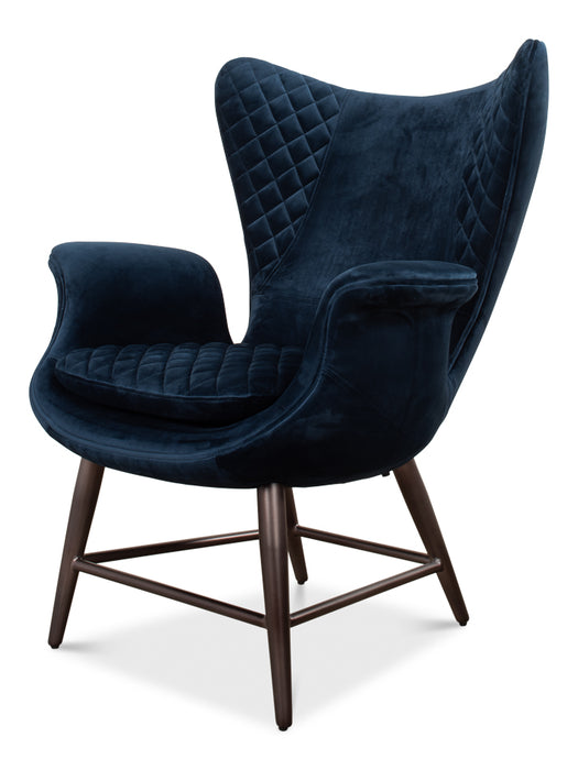 Blue Velvet Upholstered Chair