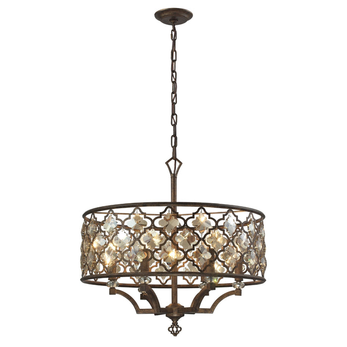 Vintage Style Quatrefoil Drum Chandelier