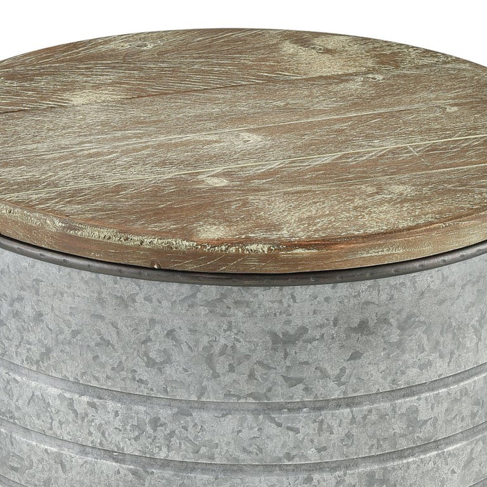 Industrial silver metal Accent Table