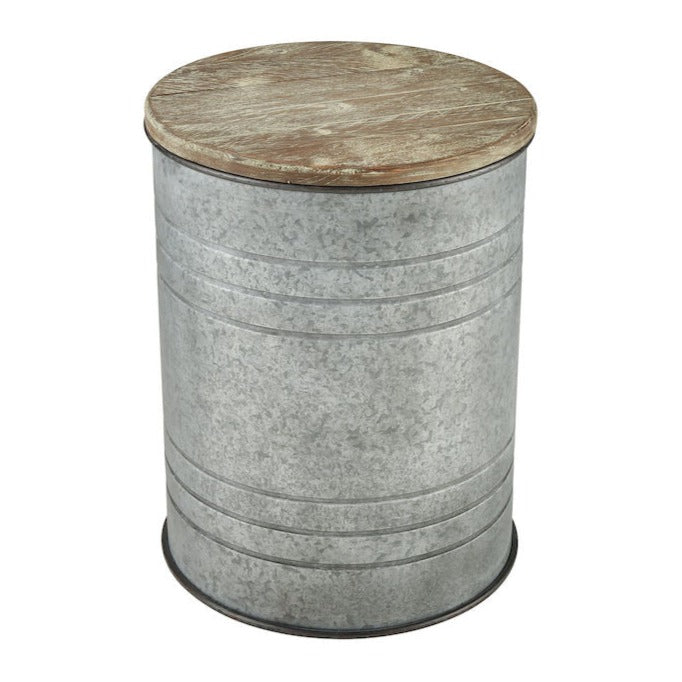 Industrial silver metal Accent Table