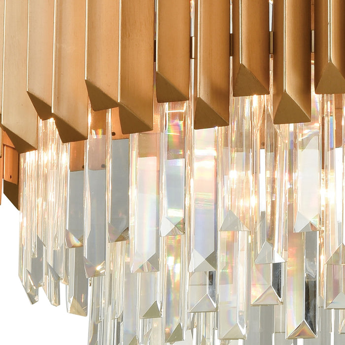 Gold & Crystal Prisms 8-Light Chandelier