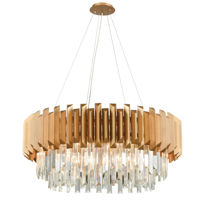 Gold & Crystal Prisms 8-Light Chandelier