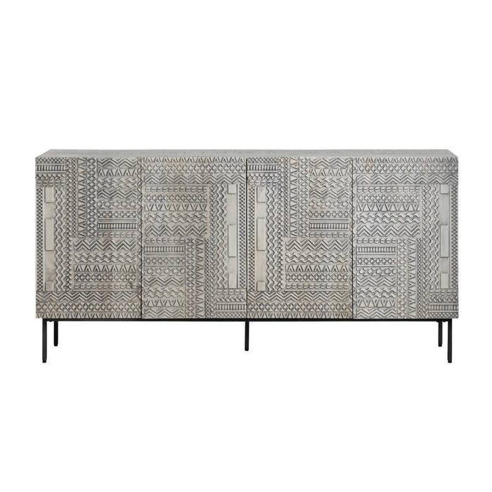 4-Door Grey Eclectic Sideboard