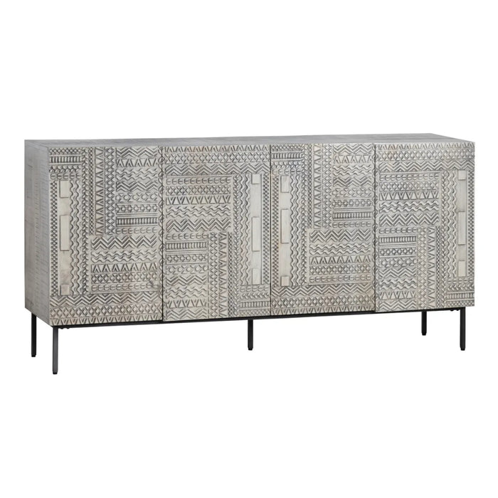 4-Door Grey Eclectic Sideboard