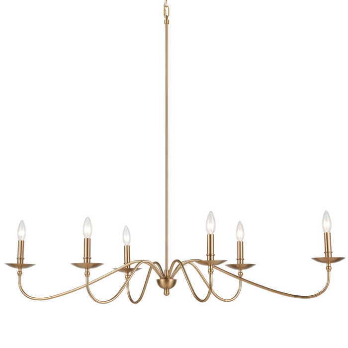 6-Light Curved Chandelier