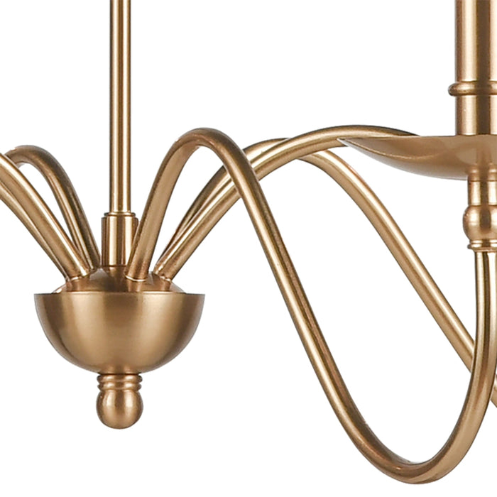 6-Light Curved Chandelier