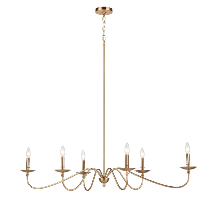 6-Light Curved Chandelier