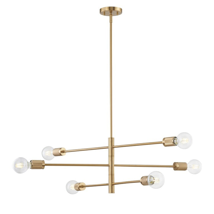 Golden Spoke Brass Chandelier