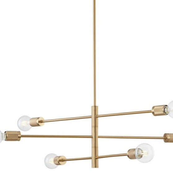 Golden Spoke Brass Chandelier