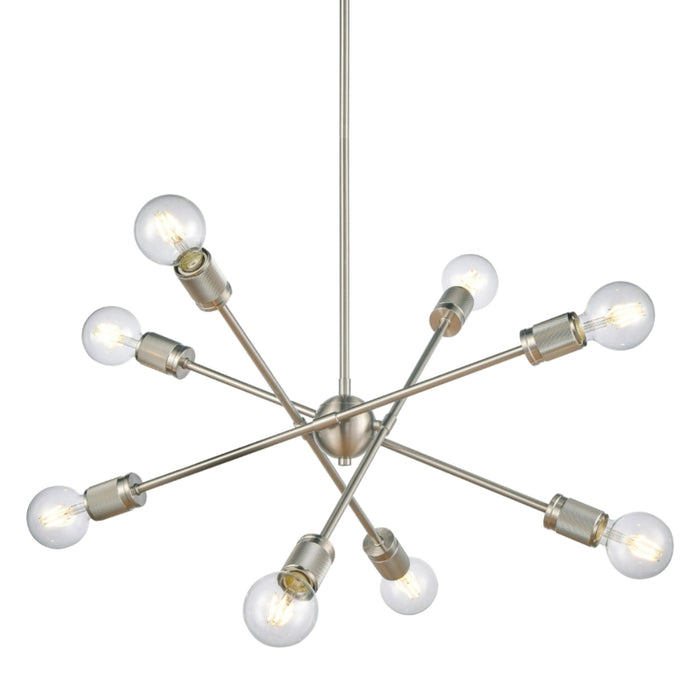 Industrial Knurled 8-Light Chandelier