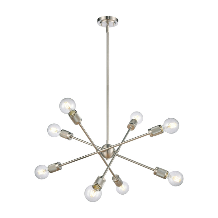 Industrial Knurled 8-Light Chandelier