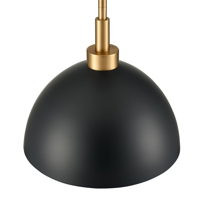 Black Rounded Curved 2-Light Pendant