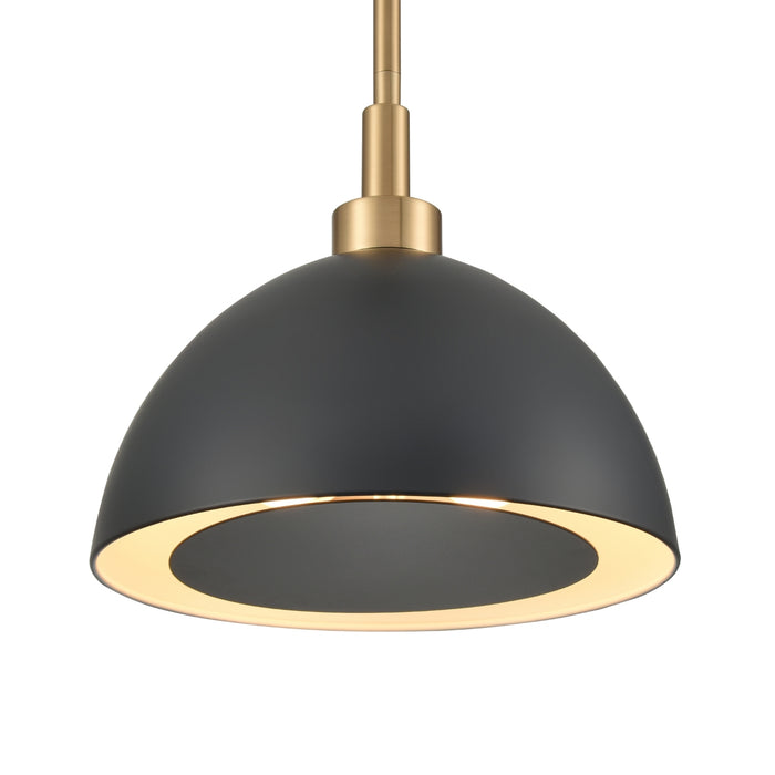 Black Rounded Curved 2-Light Pendant