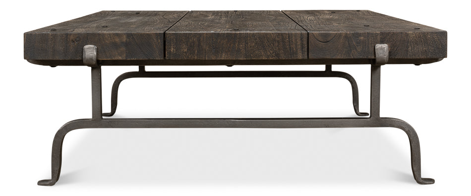 Industrial Planked Wood Coffee Table