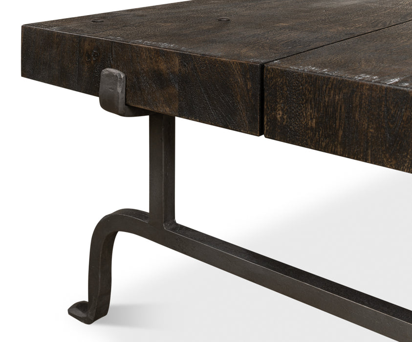 Industrial Planked Wood Coffee Table