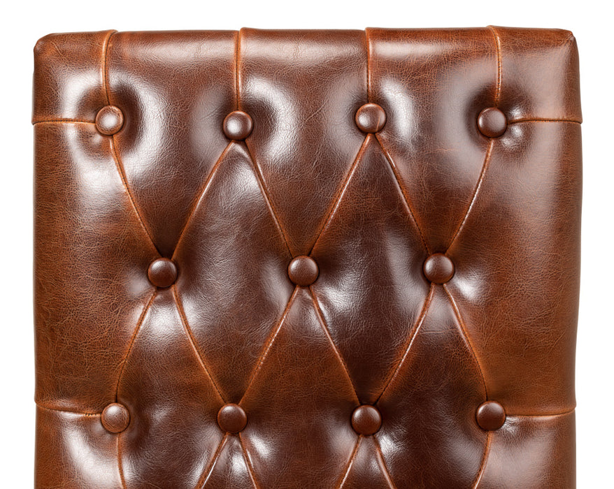 Brown Leather Side Chair