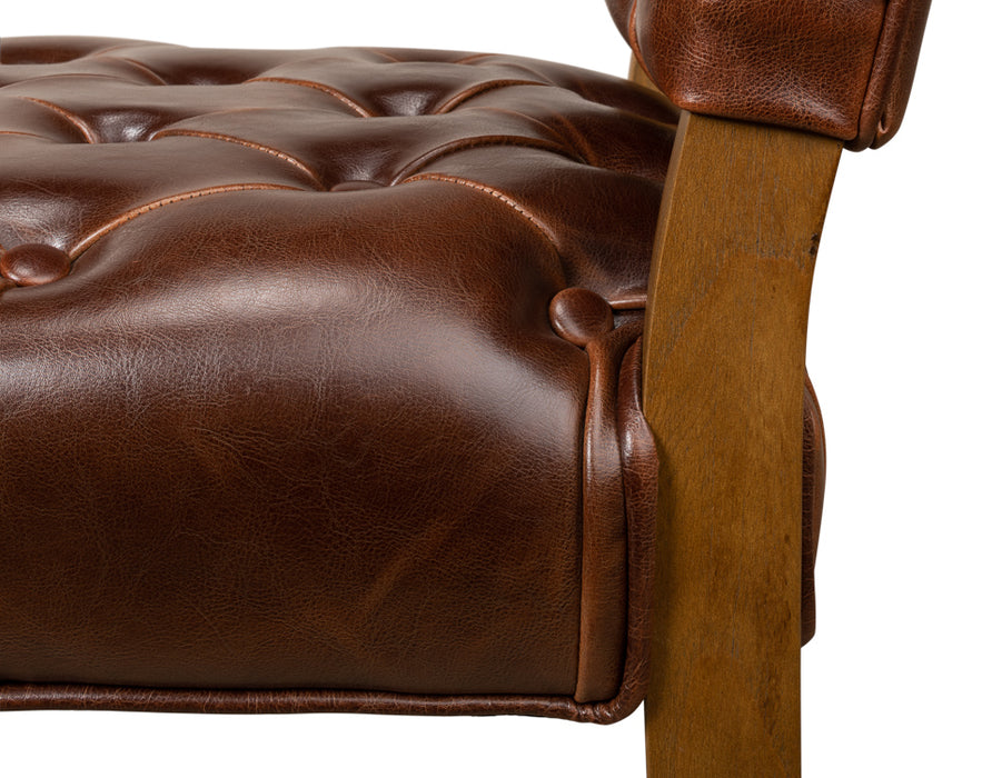 Brown Leather Side Chair