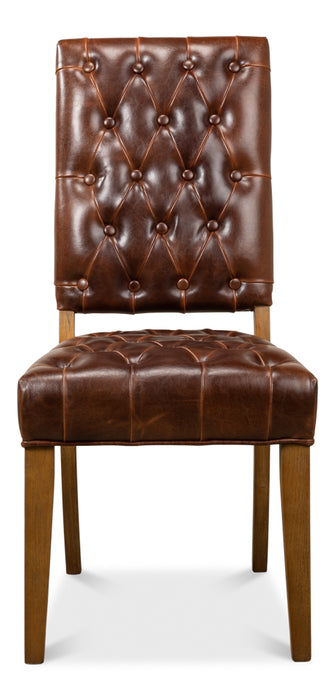 Brown Leather Side Chair