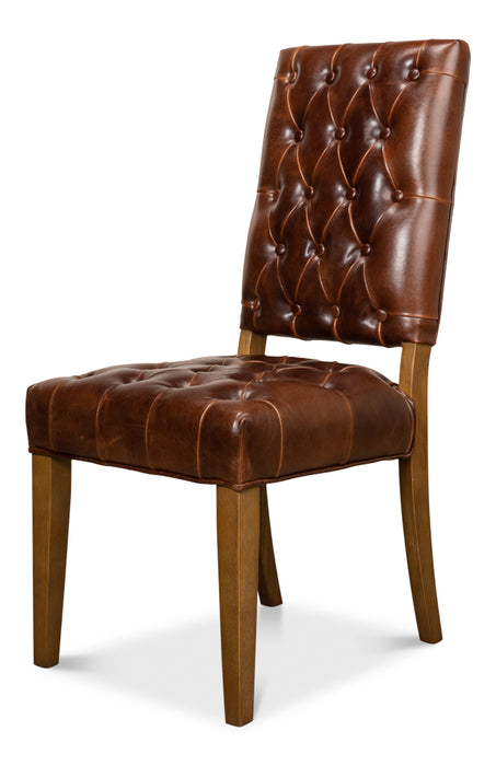 Brown Leather Side Chair