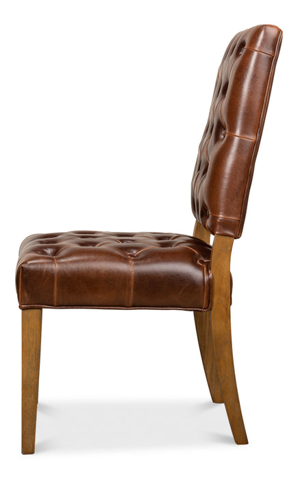 Brown Leather Side Chair