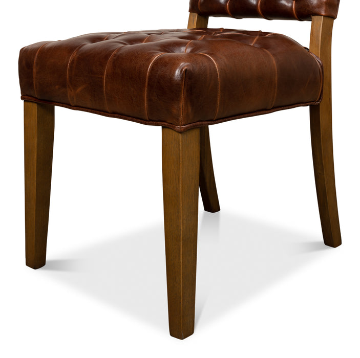 Brown Leather Side Chair