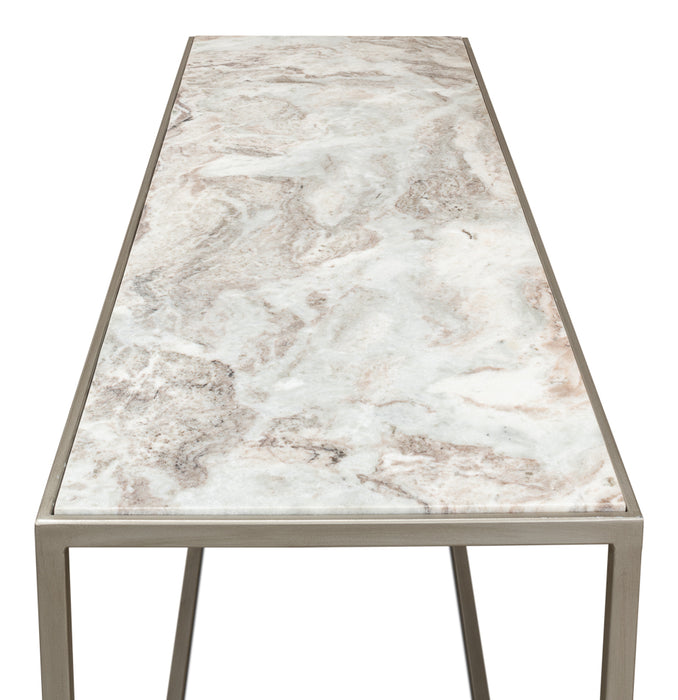 Silver Marble Console Table