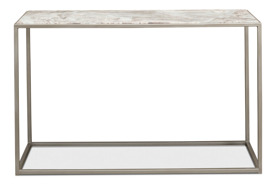 Silver Marble Console Table