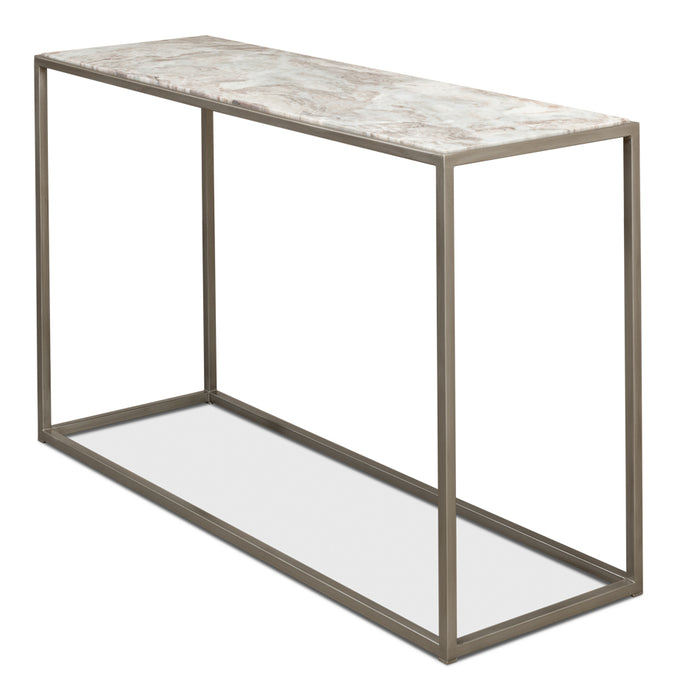 Silver Marble Console Table