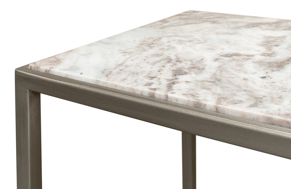 Silver Marble Console Table