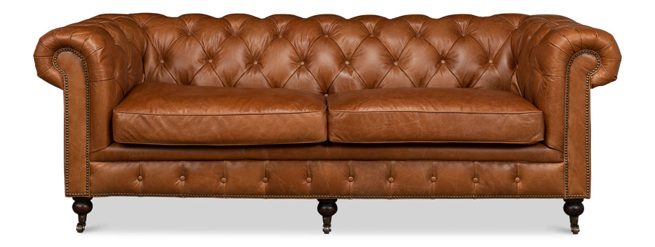 Vienna Brown Upholstered Sofa