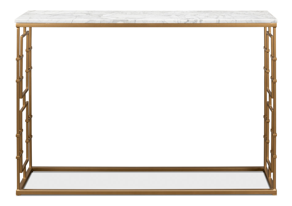 Italian White Grey Veins Console Table