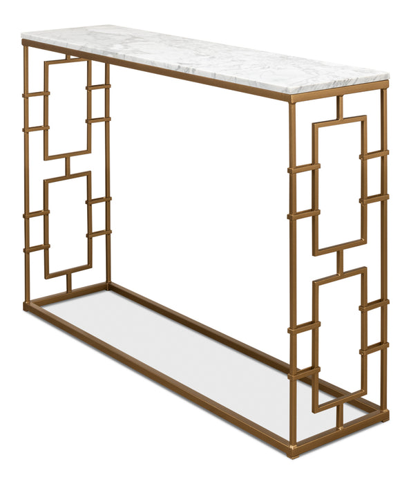 Italian White Grey Veins Console Table