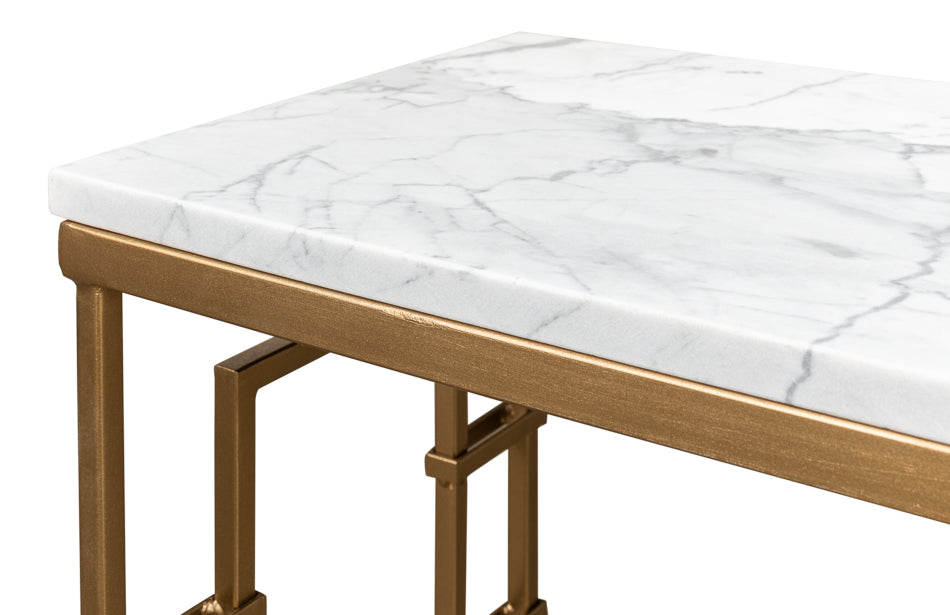 Italian White Grey Veins Console Table