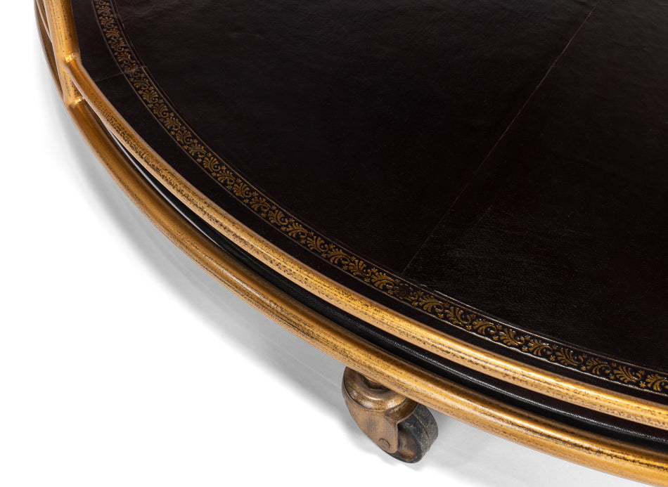 Transitional Round Gold Coffee Table