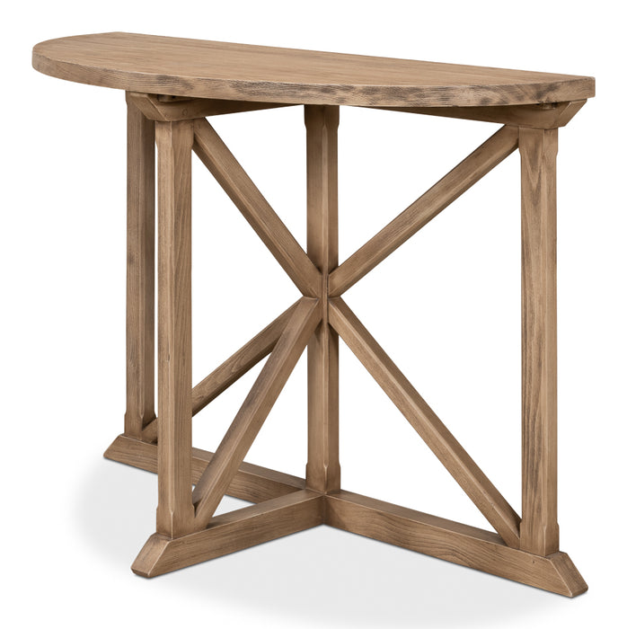 Flaky Pine Demilune Console