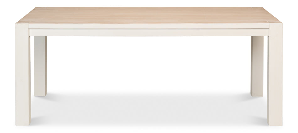 Expandable Natural Wood Top White Dining Table