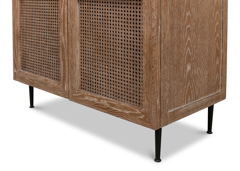 Cane Armoire Brown Cabinet