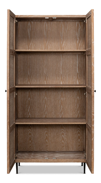 Cane Armoire Brown Cabinet