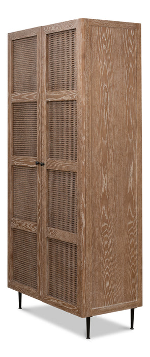 Cane Armoire Brown Cabinet