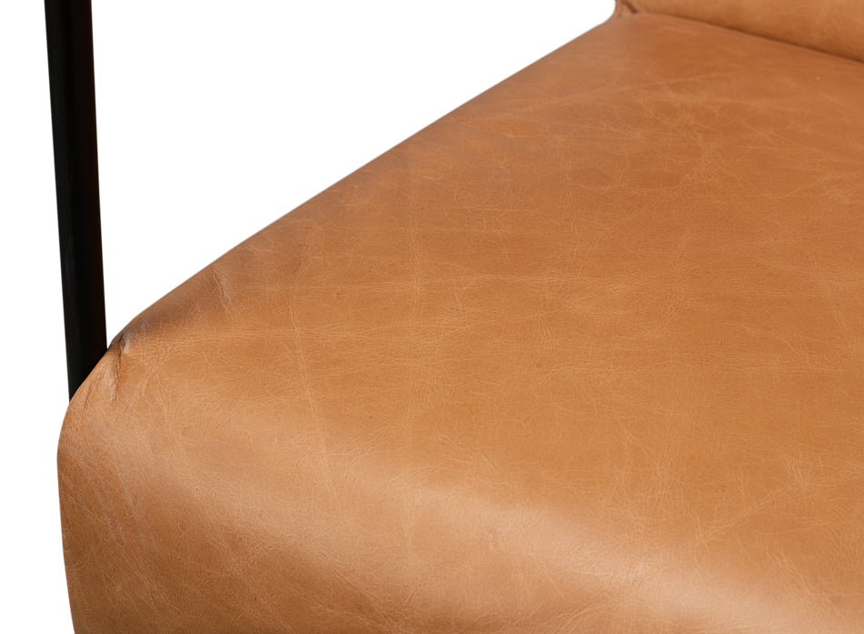 Modern Brown Leather Armchair