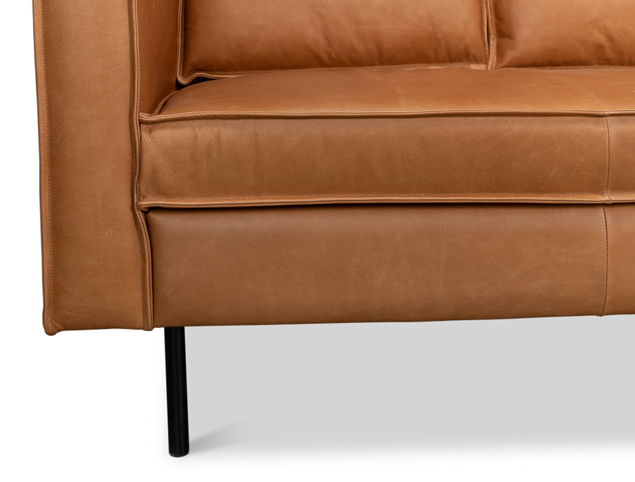 Esprit Golden Brown Leather Sofa